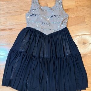 New Orleans Saints Romper dress with sheer overlay skirt (L/XL)